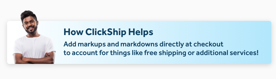 Our markup and markdown feature let you adjust your prices directly at checkout to account for things like free shipping or additional services!