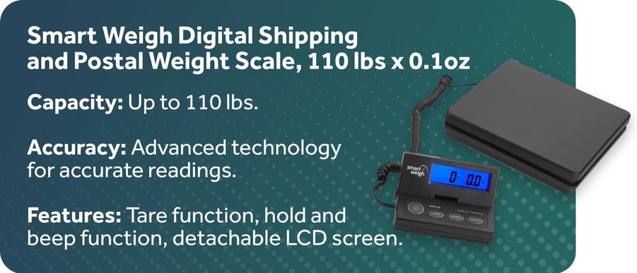 Smart Weigh Digital Shipping and Postal Weight Scale, 110 lbs x 0.1 oz-2