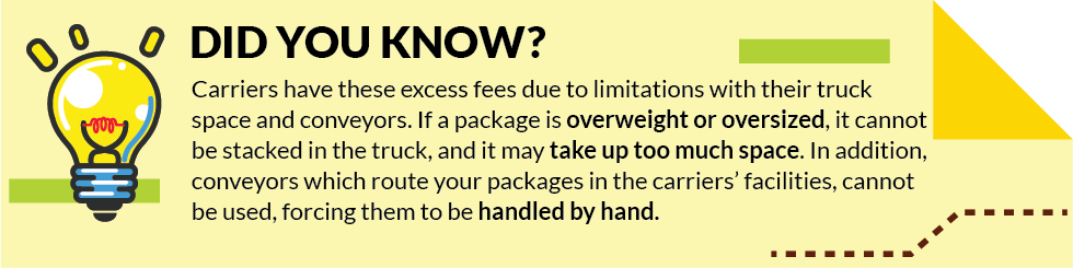 Excess Fees are Due to Size and Weight Restrictions