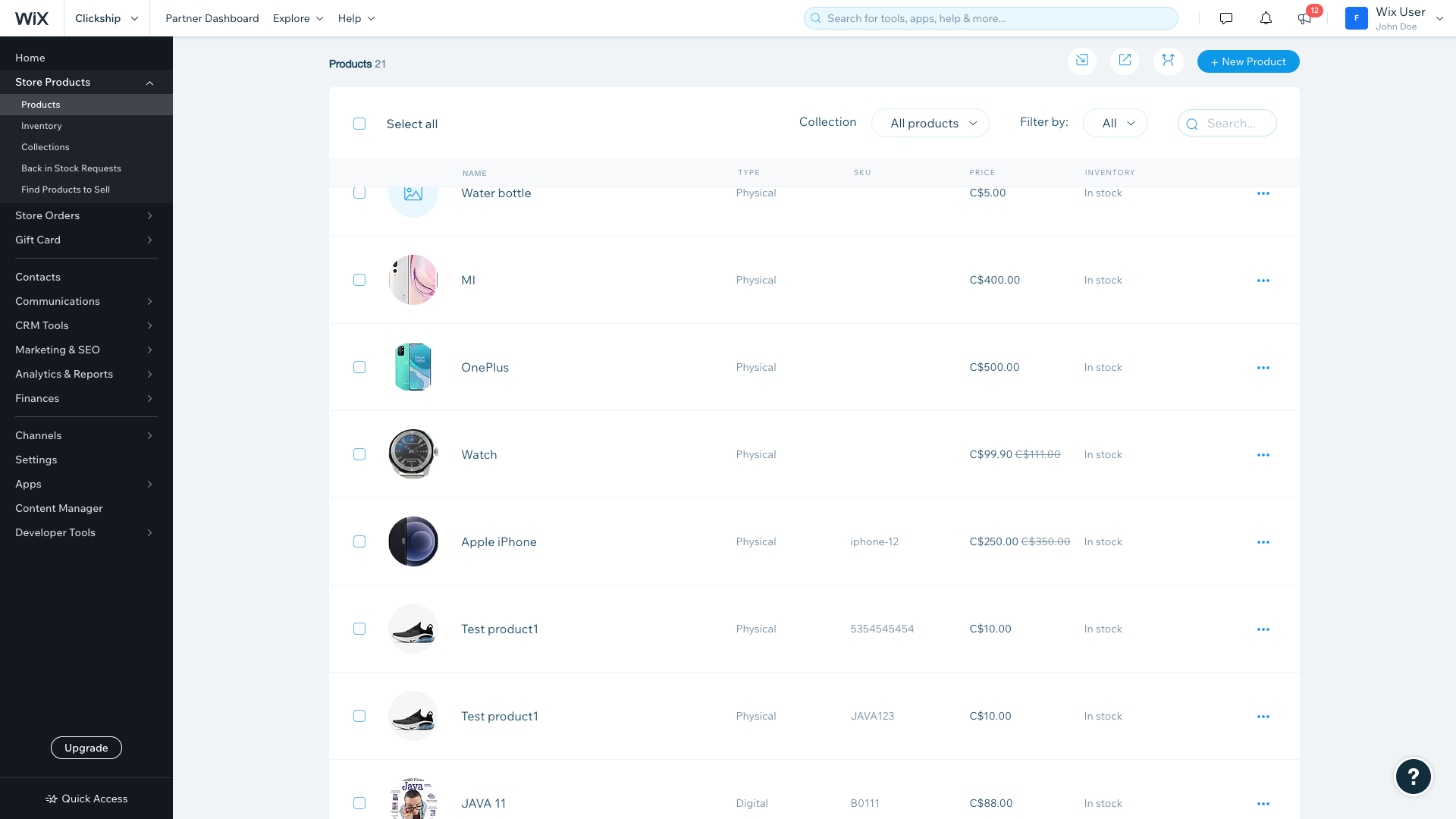 Wix Products