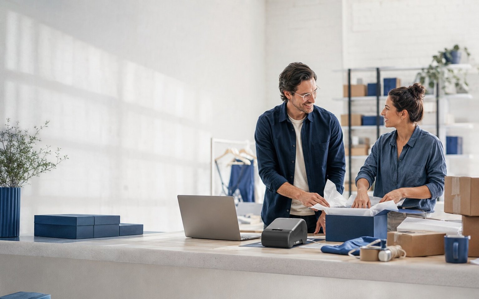 Préparation des commandes dans une petite entreprise