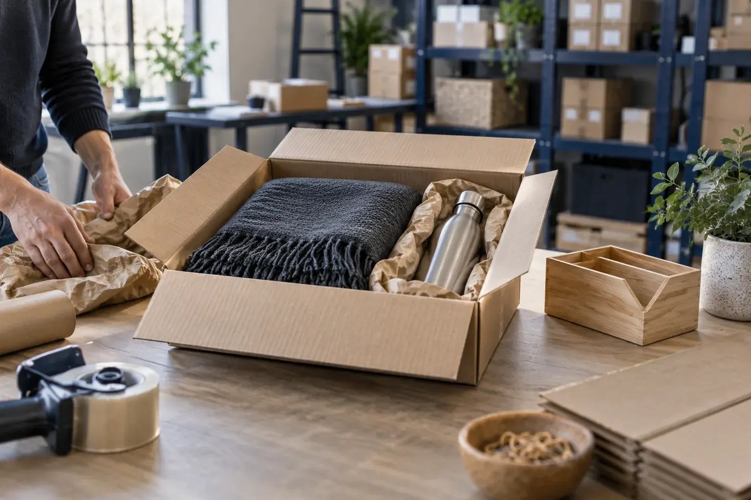 Different retail products prepared in appropriately sized packaging.