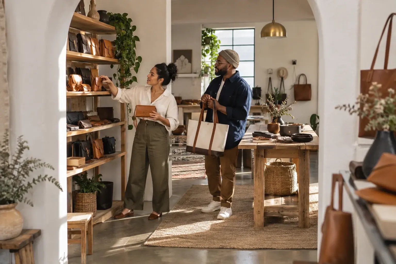 Une équipe de vente coordonne les produits de sa boutique et de son commerce en ligne.