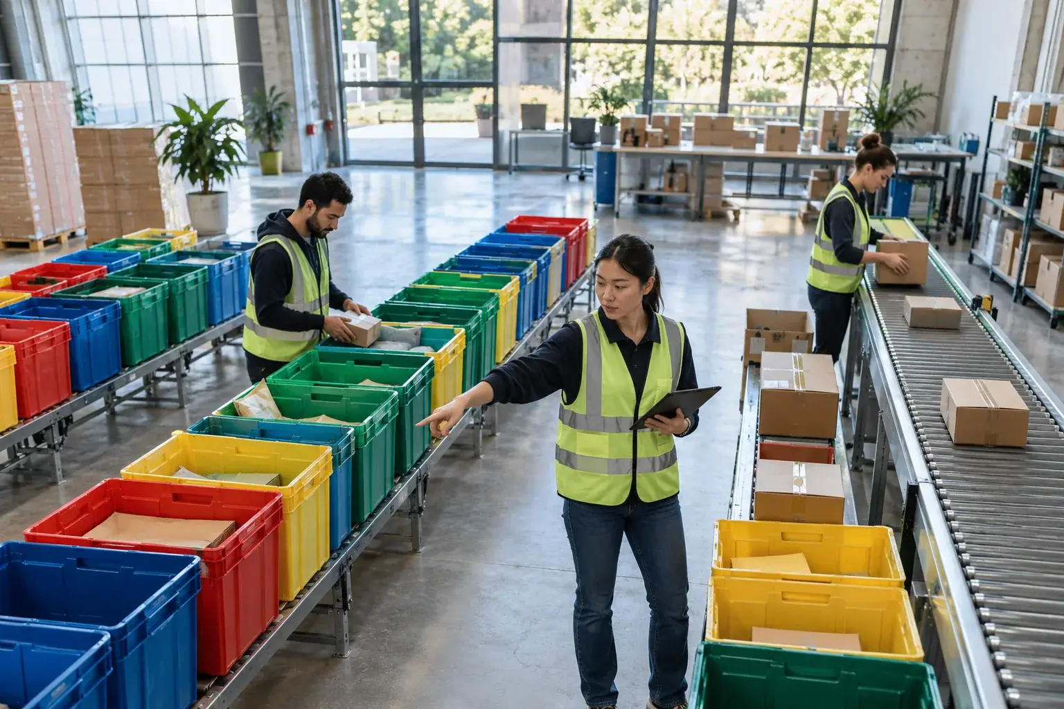 Fulfillment team coordinating an organized dispatch operation.