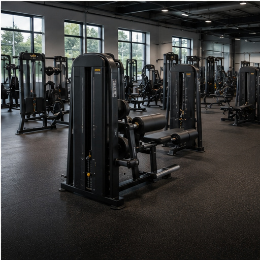 Commercial gym with strength and cardio equipment