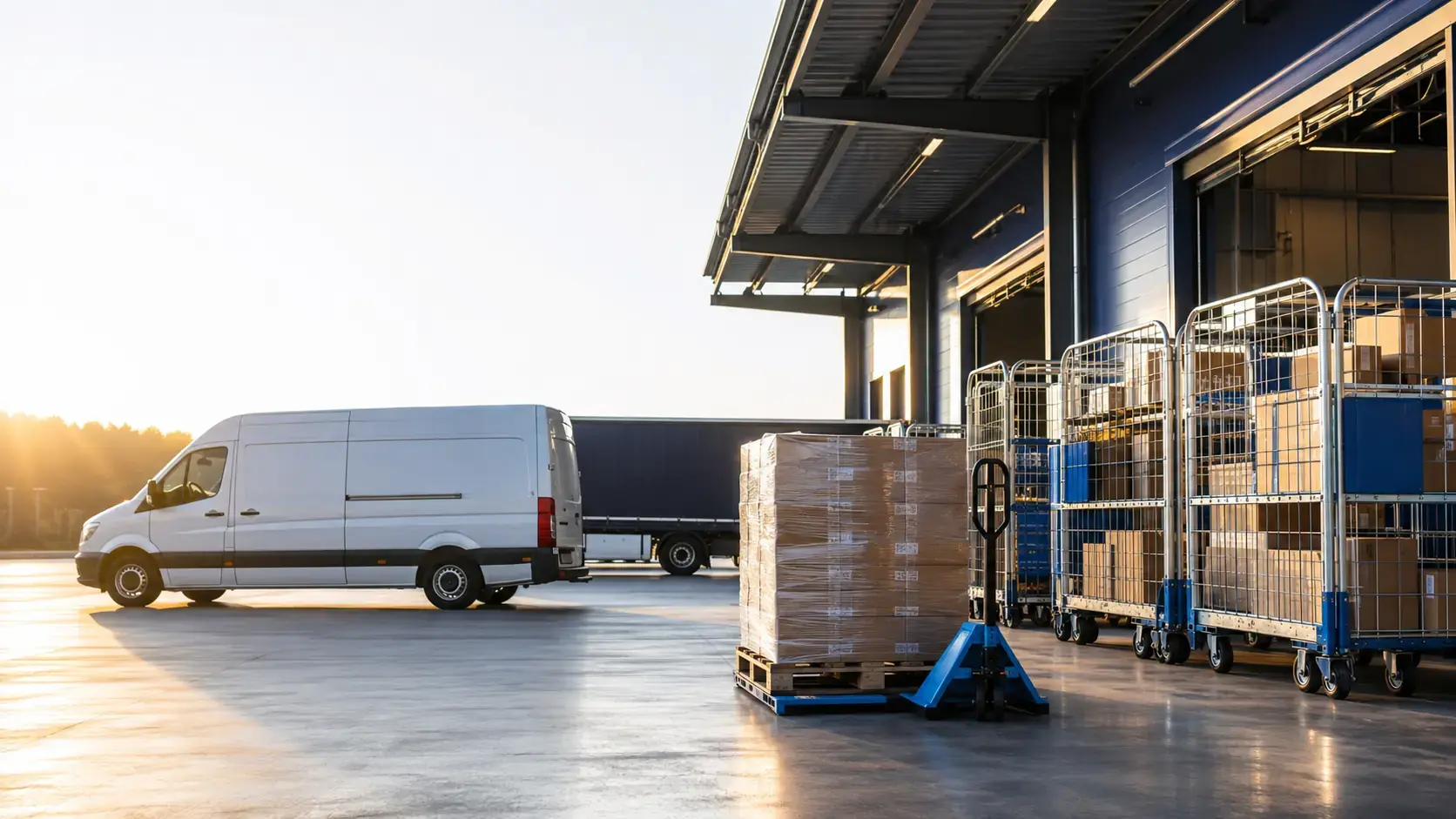 Shipments arrive at a receiving dock