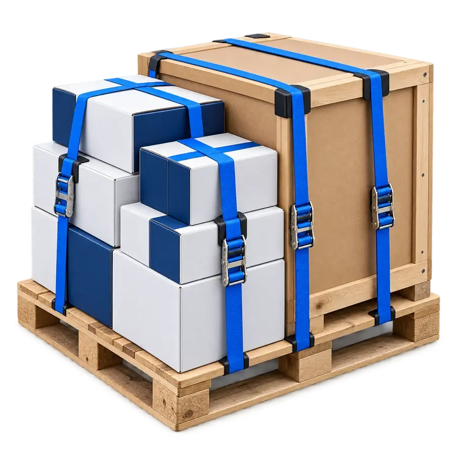 Furniture order ready to ship on a pallet